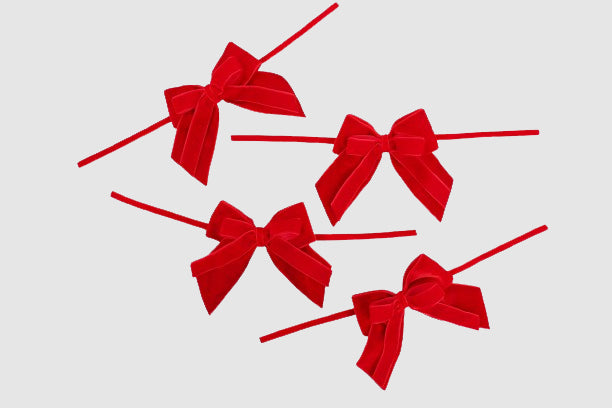 double velvet bows christmas bright red