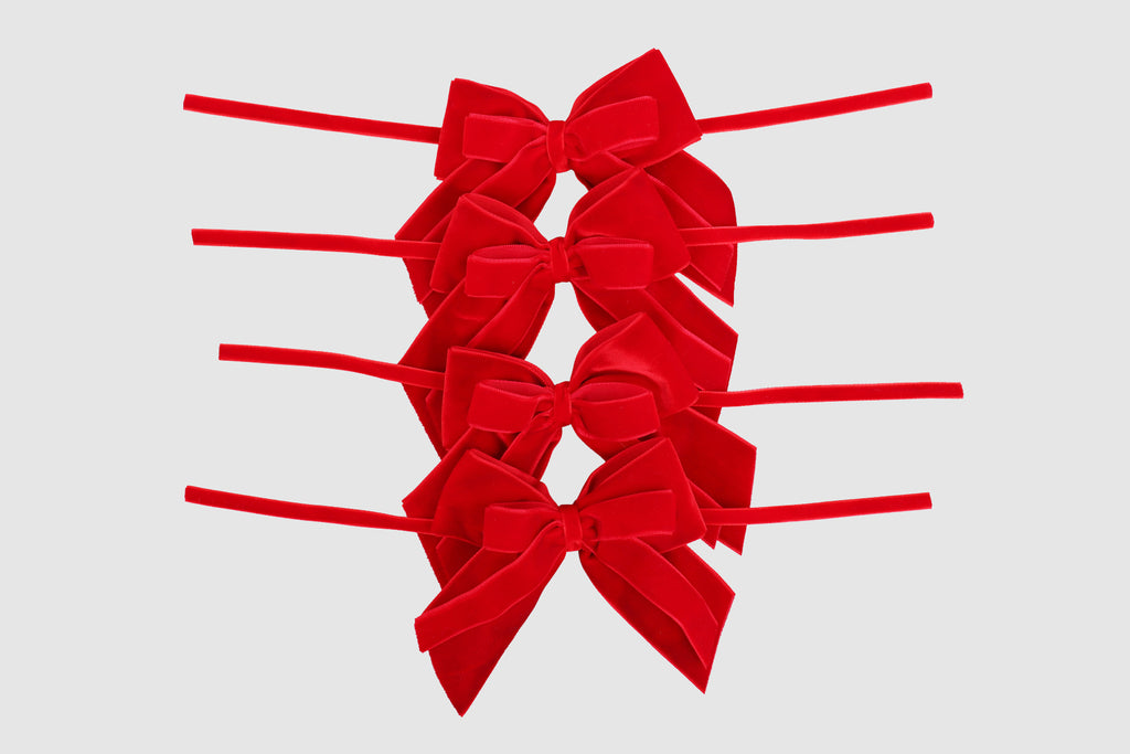 double velvet bows christmas bright red