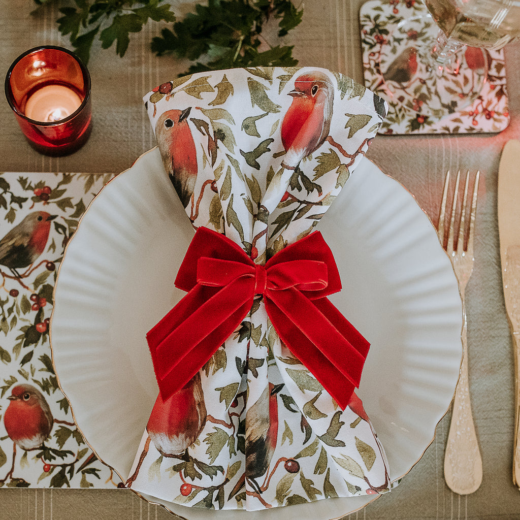 double velvet bows christmas bright red