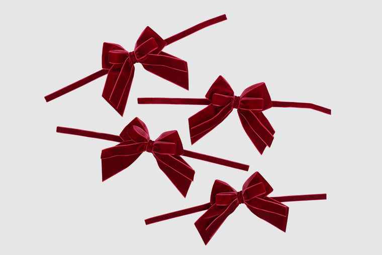 double velvet bows christmas burgundy