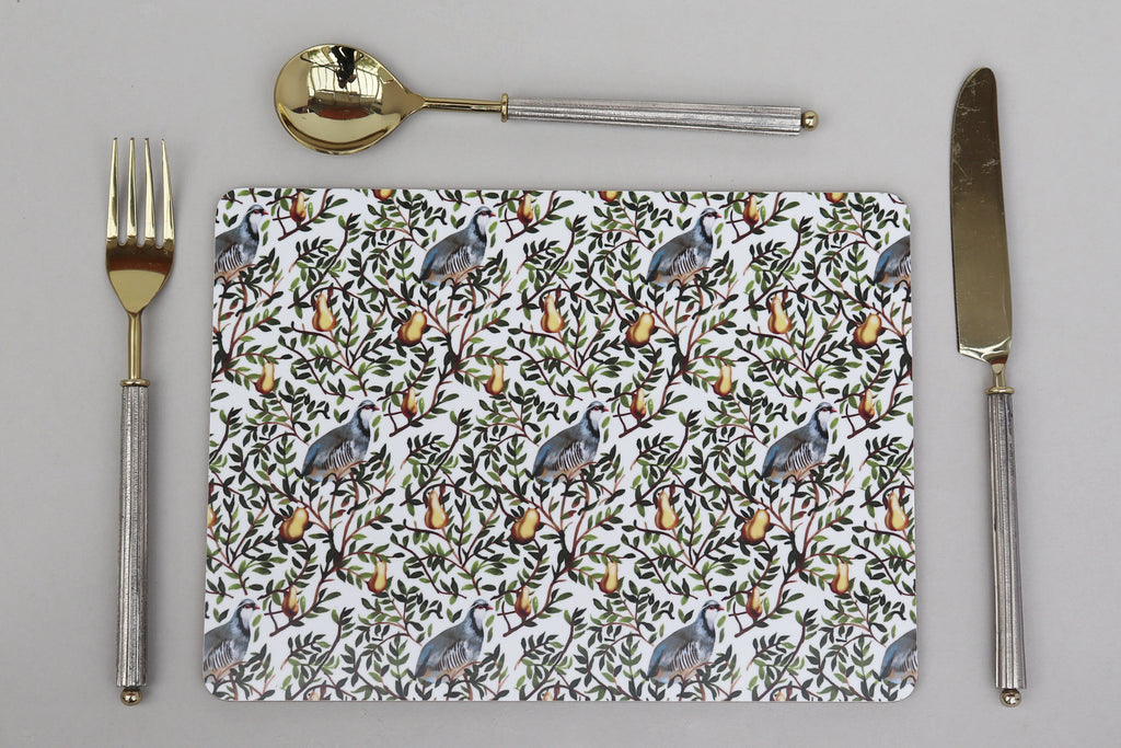 partridge in a pear tree placemat christmas luxury