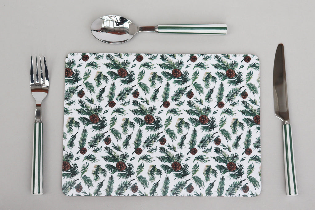 pine cone spruce placemat luxury Christmas