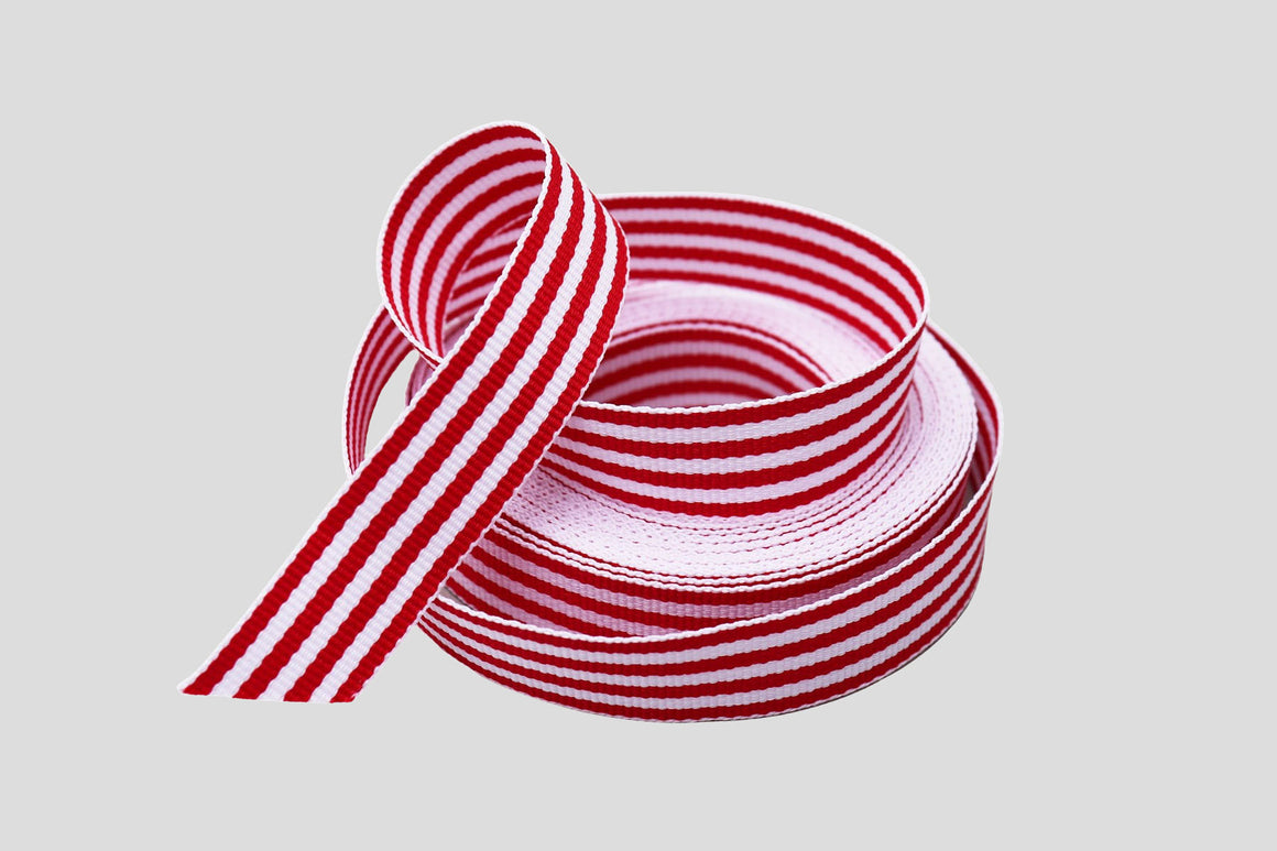 red and white stripe grosgrain ribbon luxury christmas