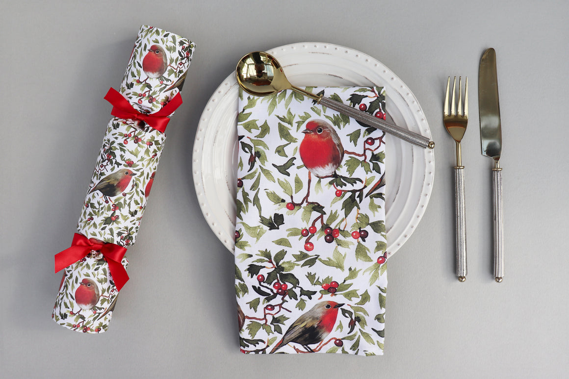 robins luxury christmas cotton napkins