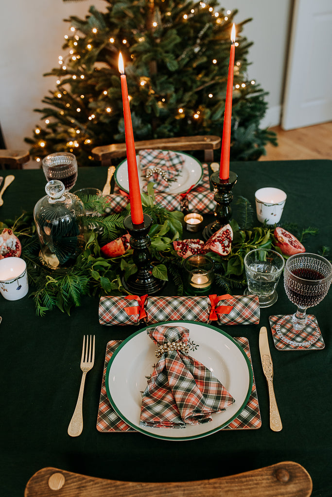 tapered dinner coloured candles red