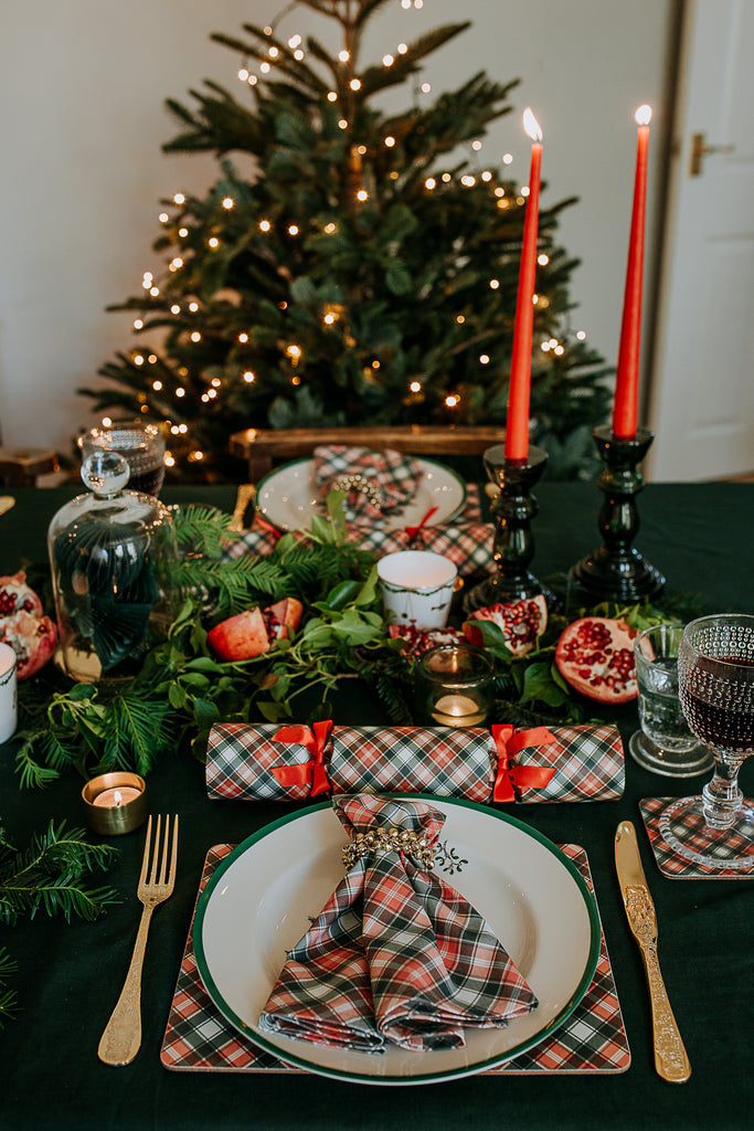 tartan christmas red luxury placemat