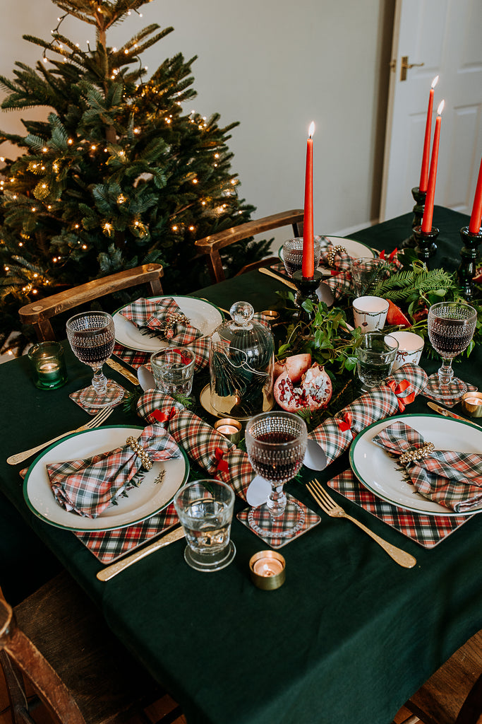 tartan christmas red luxury placemat