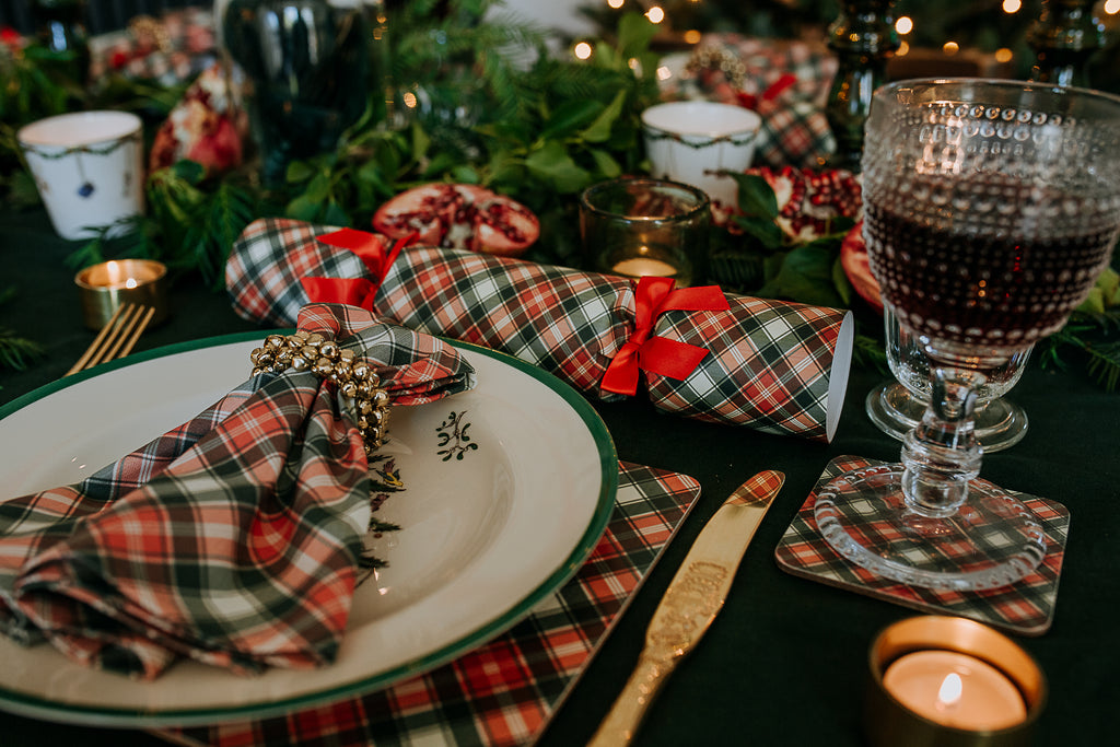 tartan christmas red luxury placemat