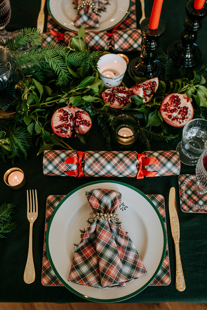 tartan christmas red luxury placemat