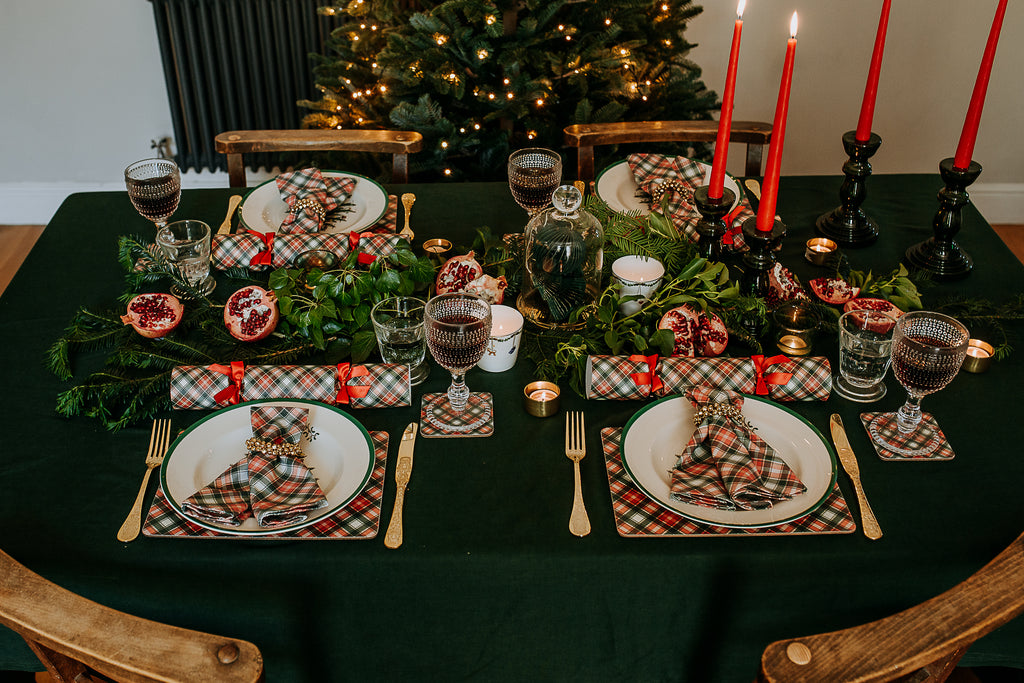 tartan christmas red luxury placemat