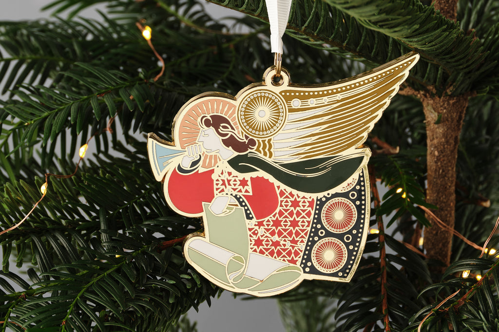 angel christmas tree decoration enamel 