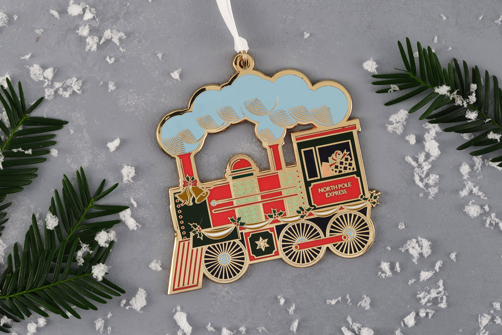 steam train christmas tree decoration enamel 